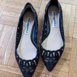 black karl lagerfeld ballerina flats size 8
